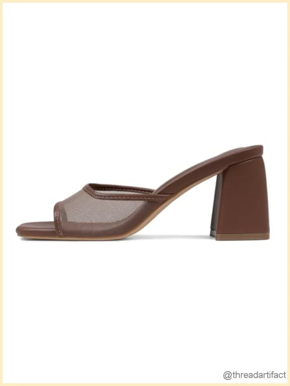 Chunky Block Heel Mules Slide Sandals Square Open Toe Slip On Dress Shoes